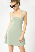 Crisscross Square Neck Active Mini Dress | VELORÉ