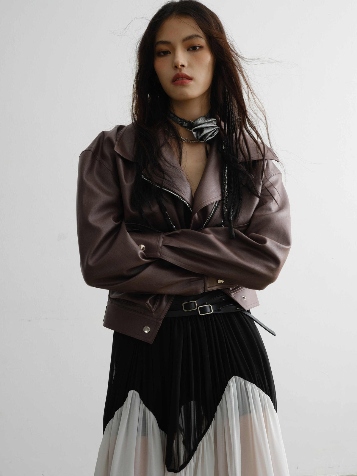 Handsome Loose PU Leather Jacket Coat - VELORÉ