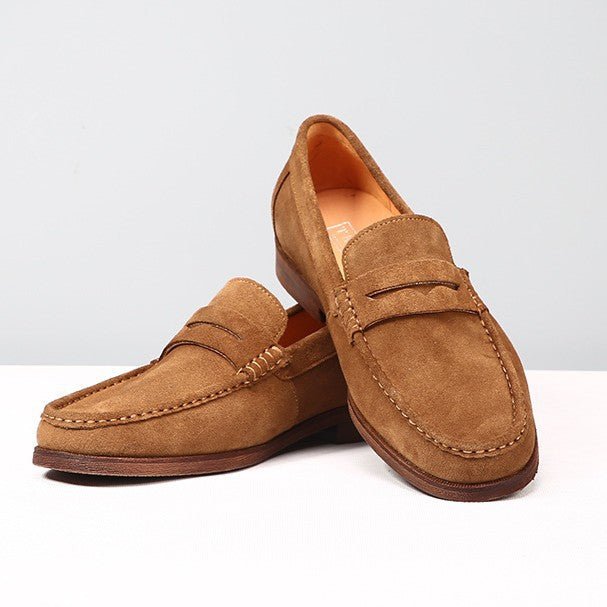 Mens Leather Loafers Genuine Leather Boat Shoes Slip-on Suede - VELORÉ