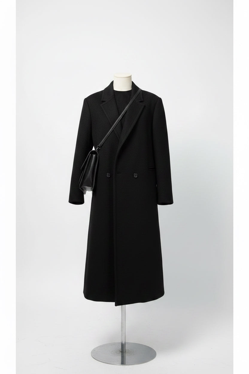 Mid-length Thickened Small Hepburn Style Woolen Coat - VELORÉ