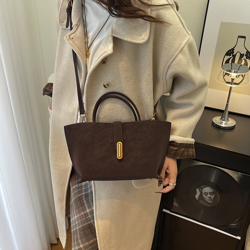 Retro High-capacity Minimalist Suede-style Tote Bag - VELORÉ