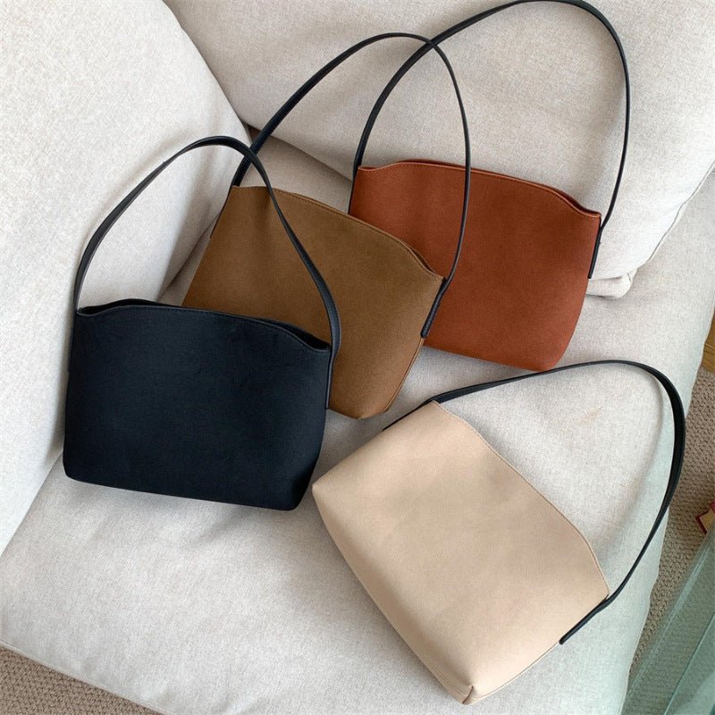 Retro Suede-Like Simple All-Match Tote Bag For Women - VELORÉ