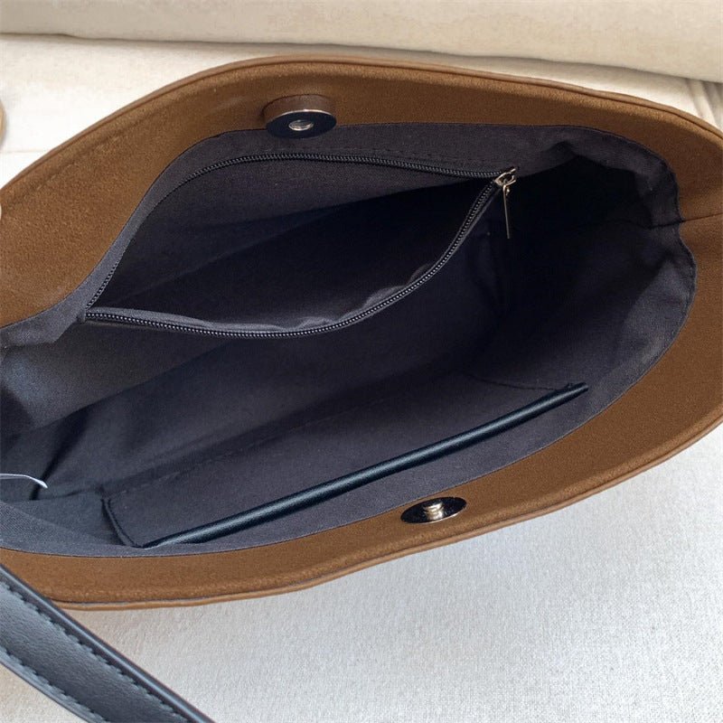 Retro Suede-Like Simple All-Match Tote Bag For Women - VELORÉ