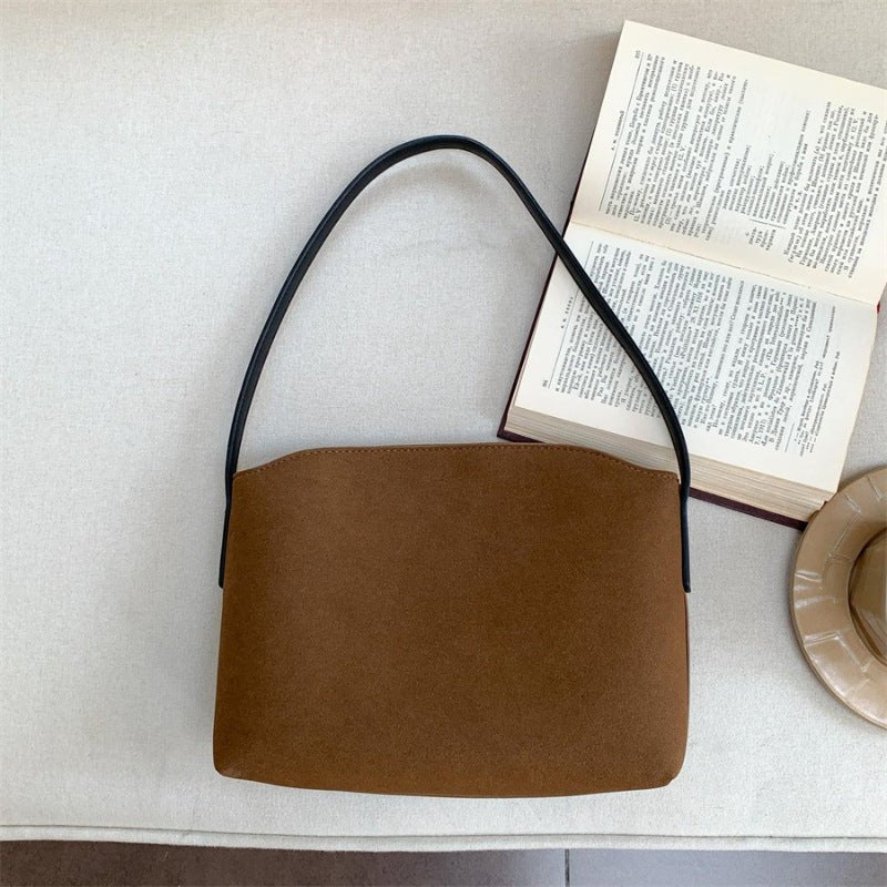 Retro Suede-Like Simple All-Match Tote Bag For Women - VELORÉ
