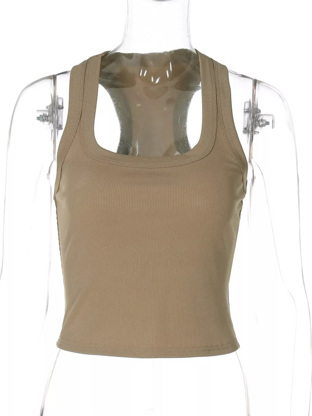Ribbed Square Neck Tank Top | VELORÉ