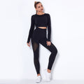 Seamless Knitted Absorbent Yoga Long-Sleeved Suit Yoga Wearsuit - VELORÉ