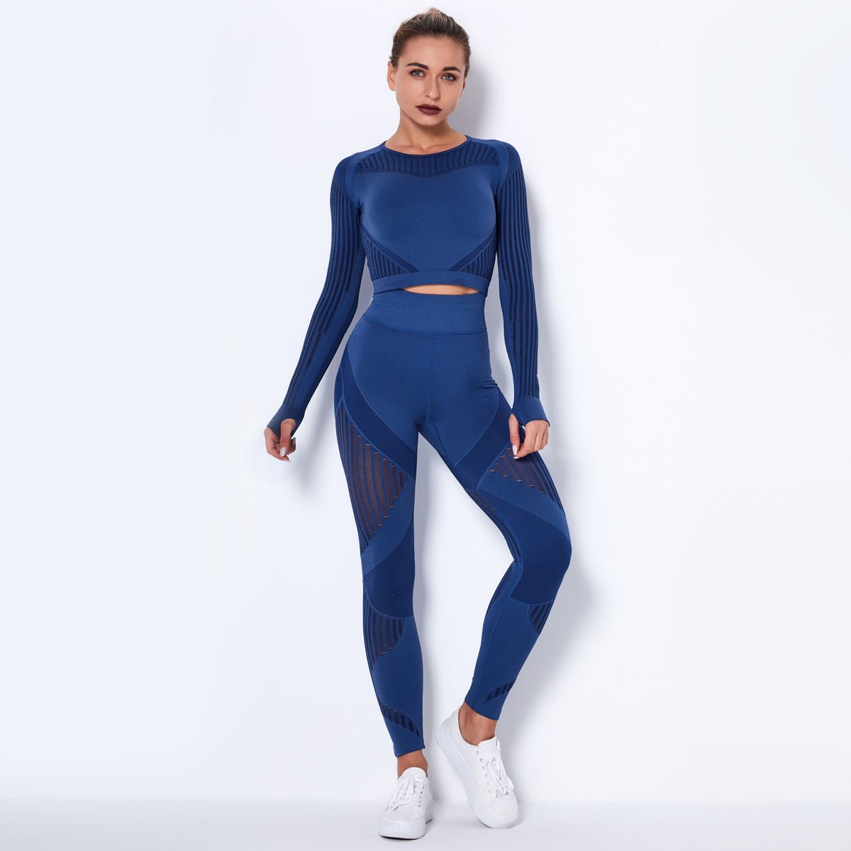 Seamless Knitted Absorbent Yoga Long-Sleeved Suit Yoga Wearsuit - VELORÉ