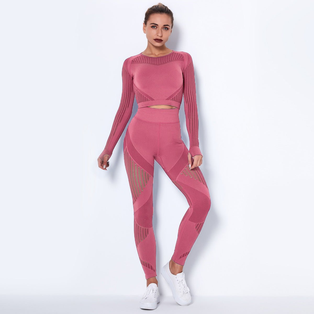 Seamless Knitted Absorbent Yoga Long-Sleeved Suit Yoga Wearsuit - VELORÉ