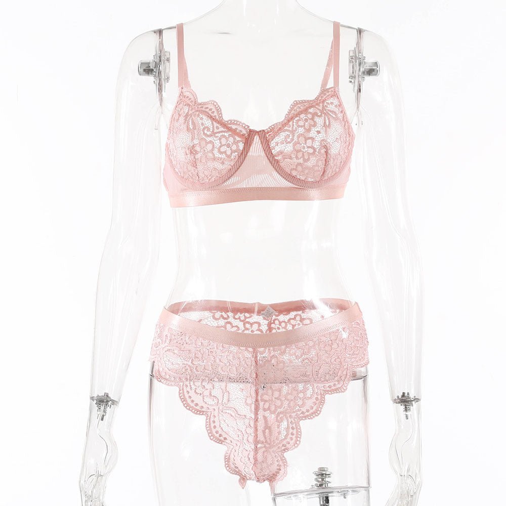 Sexy Lace Flower Sexy Female Suit - VELORÉ