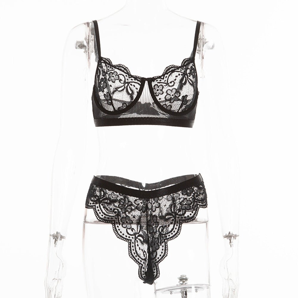 Sexy Lace Flower Sexy Female Suit - VELORÉ