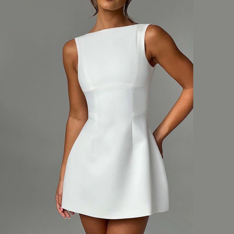 Sexy Slim-fitting Backless Dress Summer Sleeveless Short Dresses - VELORÉ