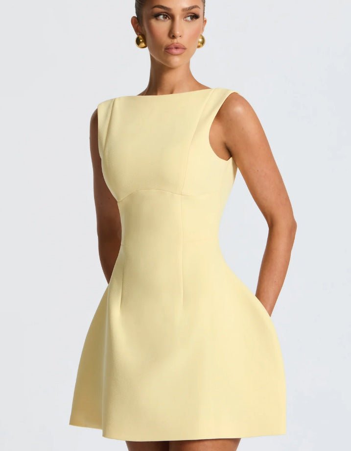 Sexy Slim-fitting Backless Dress Summer Sleeveless Short Dresses - VELORÉ