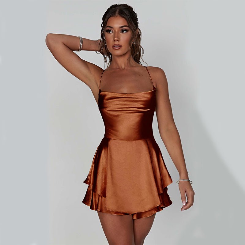 #Women’s satin suspender skirt | VELORÉ