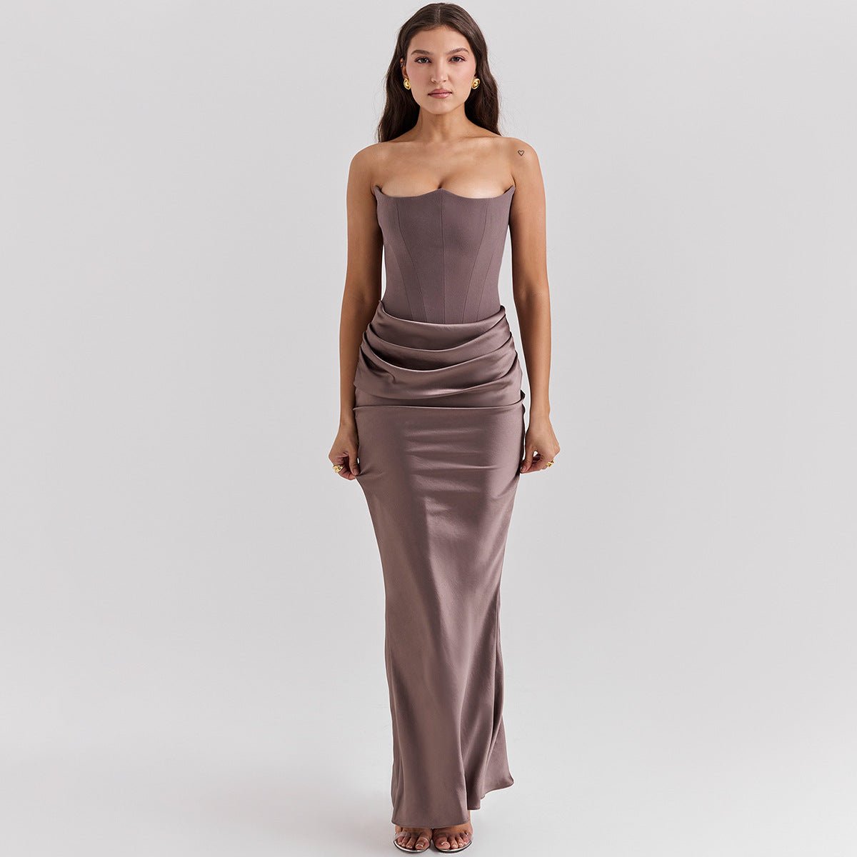 Slim Tube Top Long Dress Sexy Fashion Bandeau Backless Party Evening Dresses For Women Clothing - VELORÉ