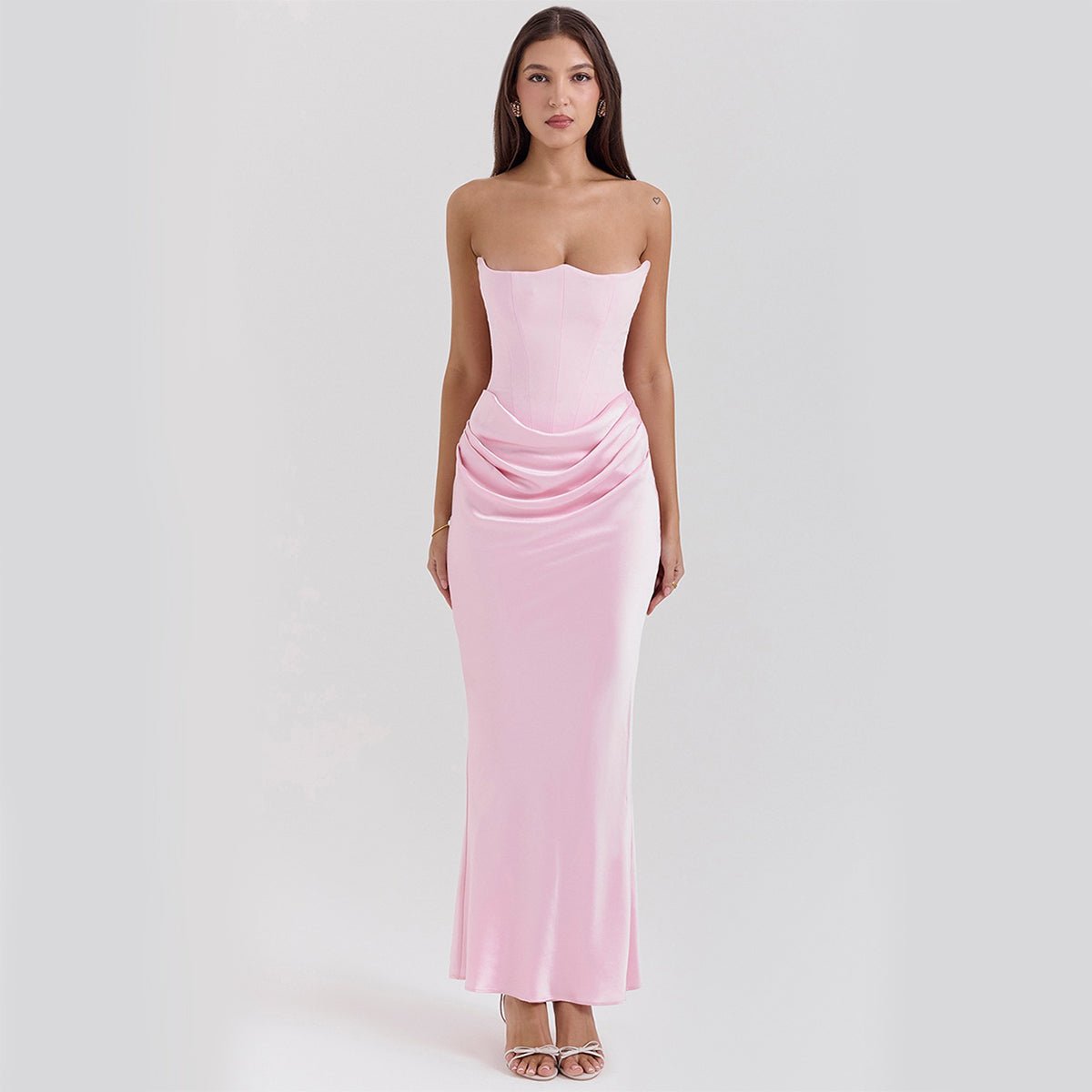 Slim Tube Top Long Dress Sexy Fashion Bandeau Backless Party Evening Dresses For Women Clothing - VELORÉ