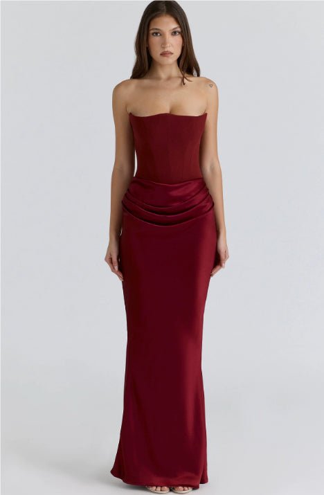 Slim Tube Top Long Dress Sexy Fashion Bandeau Backless Party Evening Dresses For Women Clothing - VELORÉ