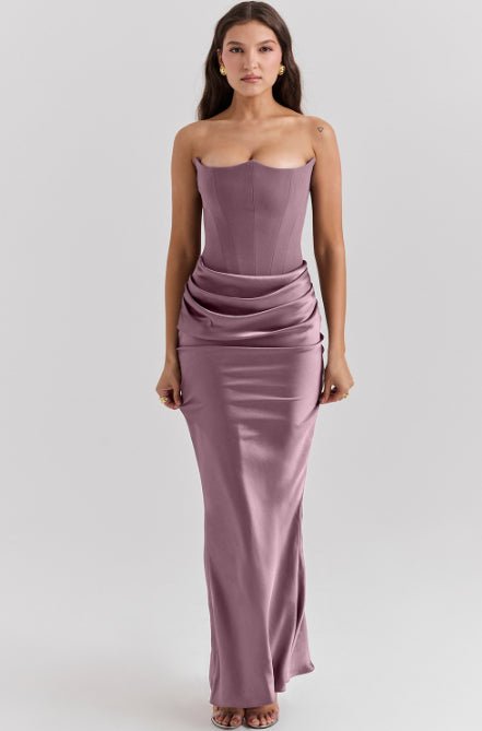 Slim Tube Top Long Dress Sexy Fashion Bandeau Backless Party Evening Dresses For Women Clothing - VELORÉ