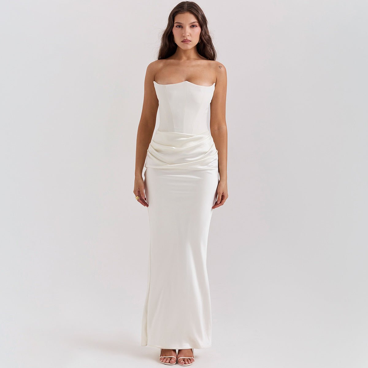 Slim Tube Top Long Dress Sexy Fashion Bandeau Backless Party Evening Dresses For Women Clothing - VELORÉ