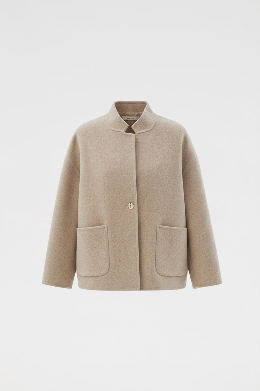 Small Stand Collar Loose Plus Size Small Woolen Easy Matching Coat - VELORÉ
