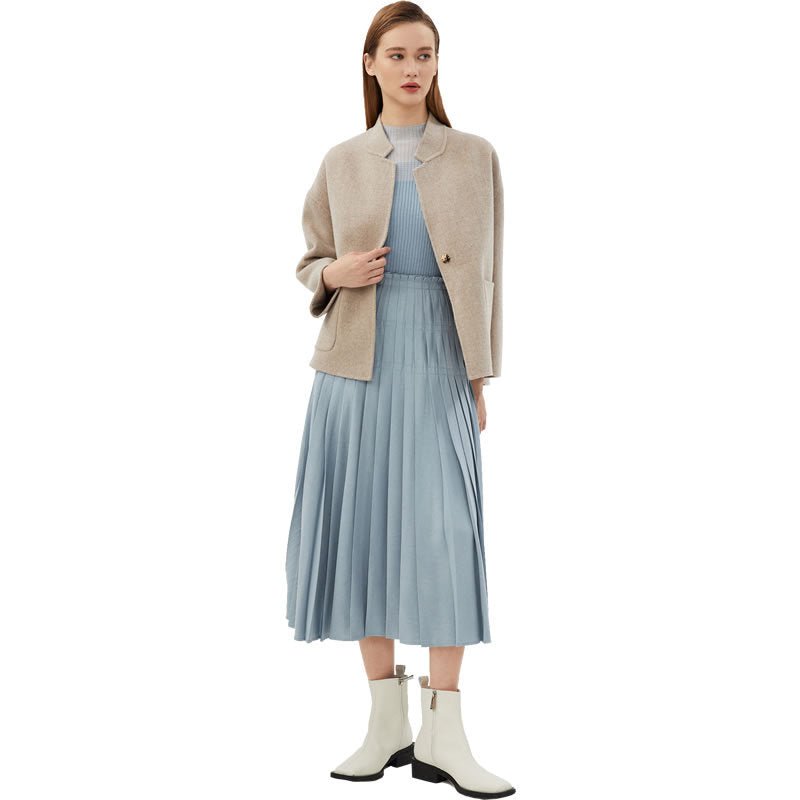 Small Stand Collar Loose Plus Size Small Woolen Easy Matching Coat - VELORÉ