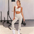 Sport Crop Top T-ShirtShorts Leggings Push Up Fitness Workout Gym Suit - VELORÉ
