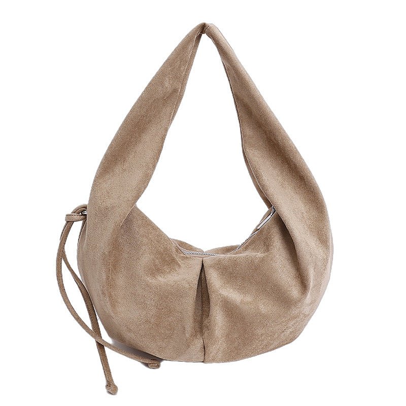 Suede Retro Minimalist Casual Pleated Tote Bag - VELORÉ