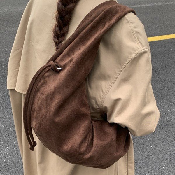 Suede Retro Minimalist Casual Pleated Tote Bag - VELORÉ