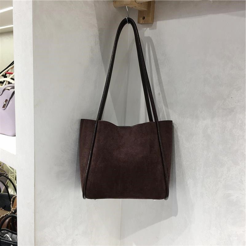 Suede Tote Bag A Simple Casual Shoulder Tote - VELORÉ
